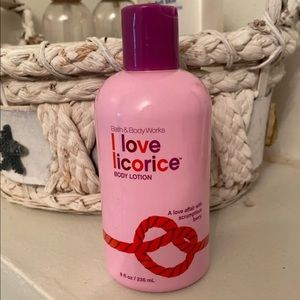 Bath and body works I love licorice lotion